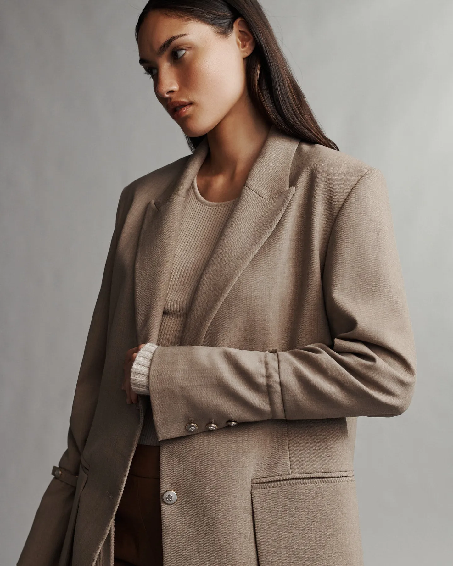 Mo Blazer in Light Wool Suiting sold by TWP CLOTHING