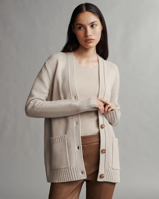 Phoebe Cardi in Cashmere sold by TWP CLOTHING
