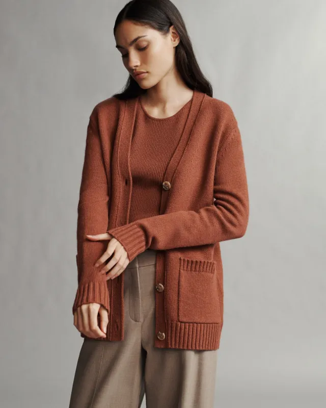 Phoebe Cardi in Cashmere sold by TWP CLOTHING
