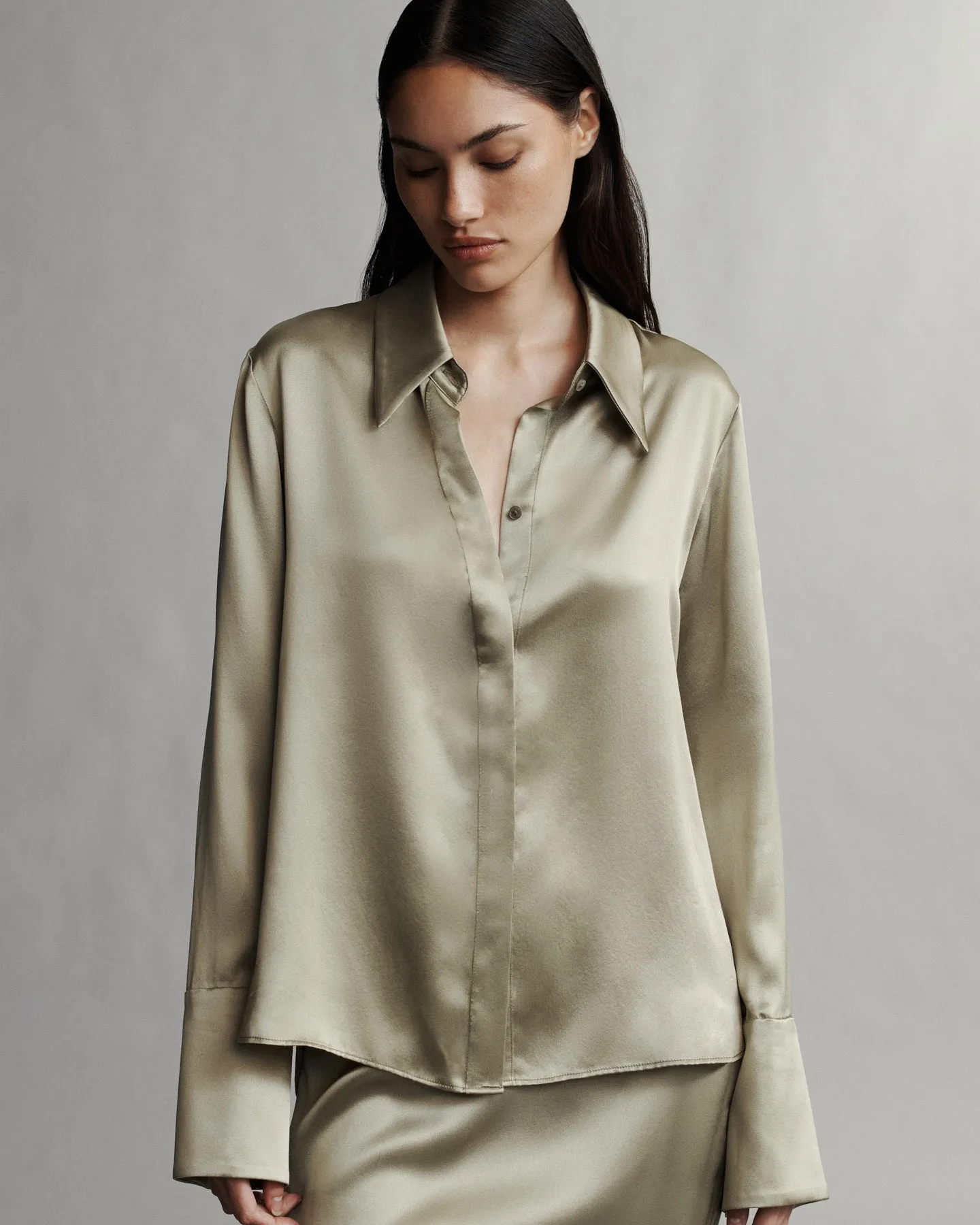 Object Of Affection Top With Sleeve Detail in Silk Charmeuse sold by TWP CLOTHING