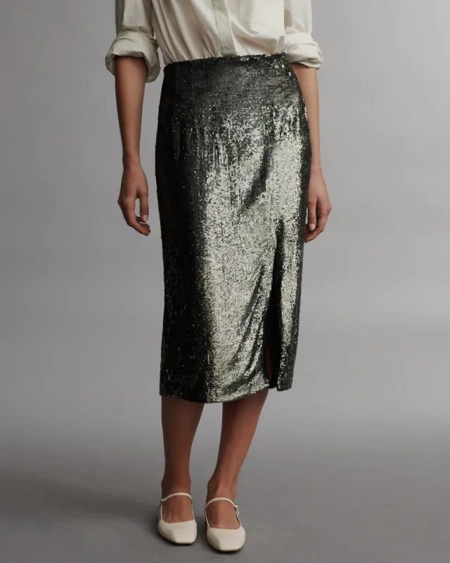 Ladylike Skirt in Fishscale Sequins sold by TWP CLOTHING
