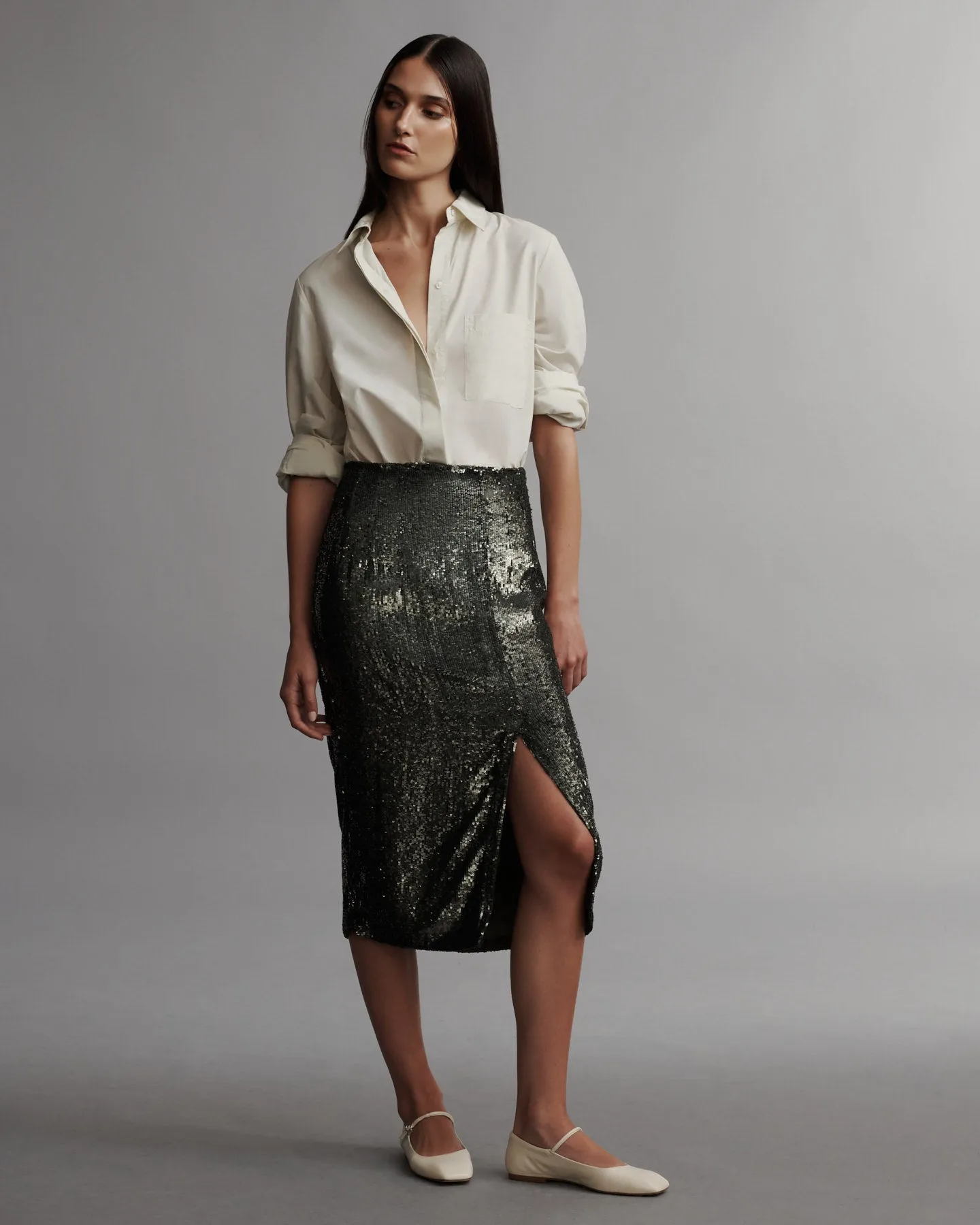 Ladylike Skirt in Fishscale Sequins sold by TWP CLOTHING product image thumbnail 2
