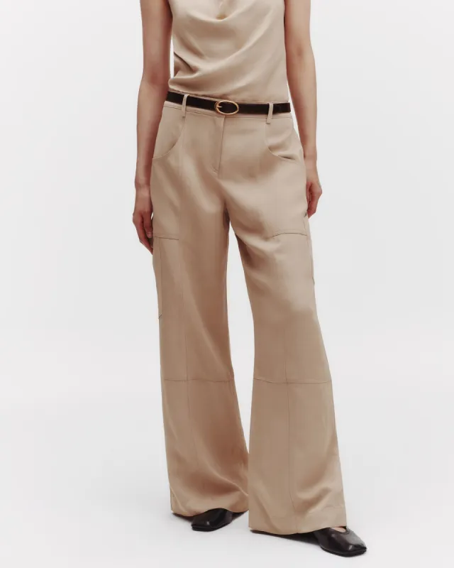 Chrystie St. Pant in Coated Viscose Linen sold by TWP CLOTHING