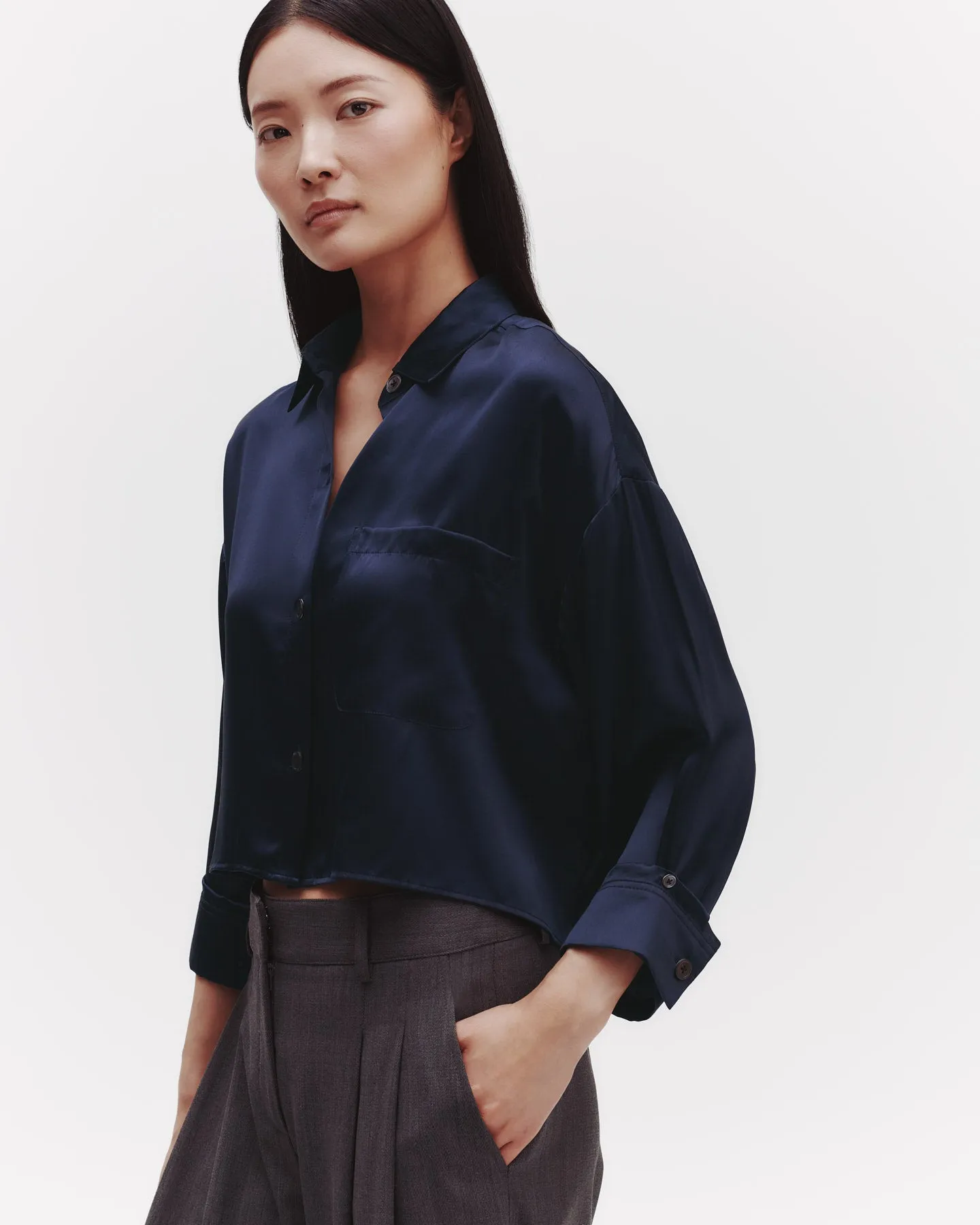 Soon To Be Ex Shirt in Silk Charmeuse sold by TWP CLOTHING