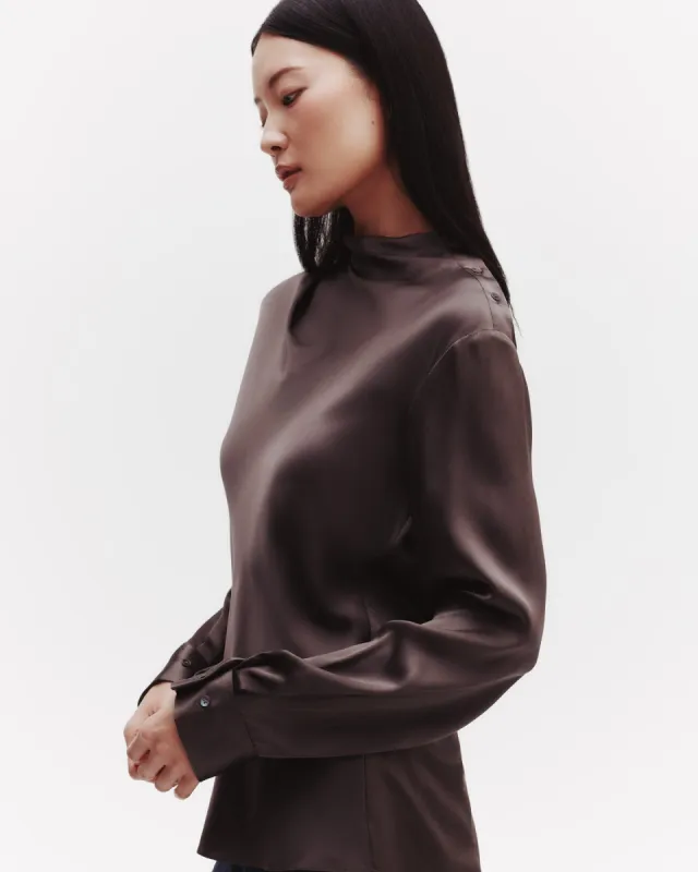 Phoebe Top in Silk Charmeuse sold by TWP CLOTHING