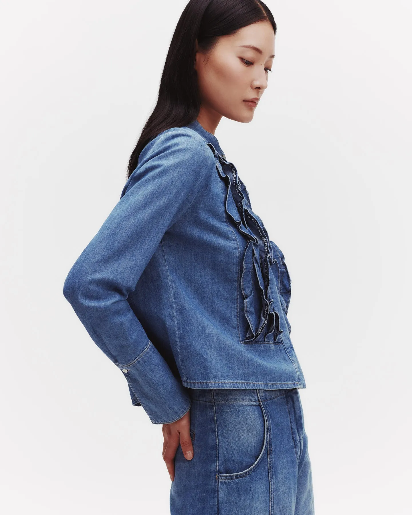 Patti Top in Denim Shirting sold by TWP CLOTHING product image thumbnail 3