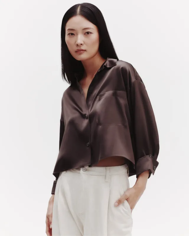 Soon To Be Ex Shirt in Silk Charmeuse sold by TWP CLOTHING