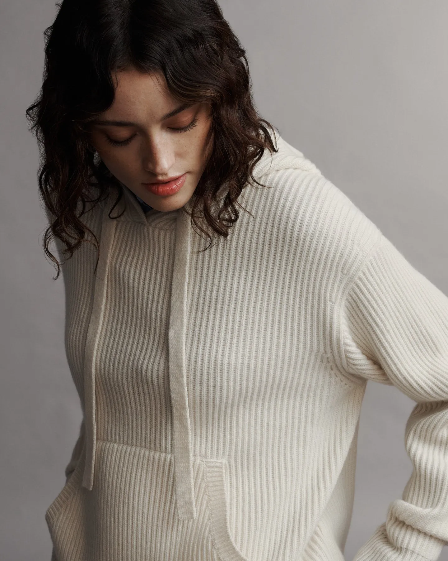 Ribbed Hoodie in Cashmere sold by TWP CLOTHING product image thumbnail 2