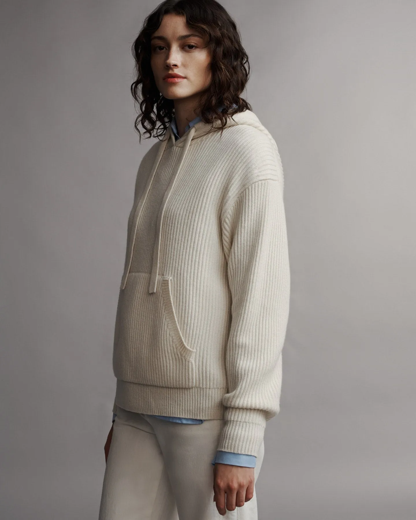 Ribbed Hoodie in Cashmere sold by TWP CLOTHING product image thumbnail 5