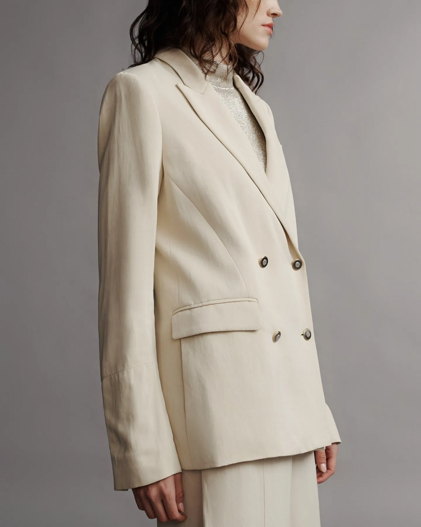 My Second Husband Blazer in Coated Viscose Linen sold by TWP CLOTHING product image thumbnail 4