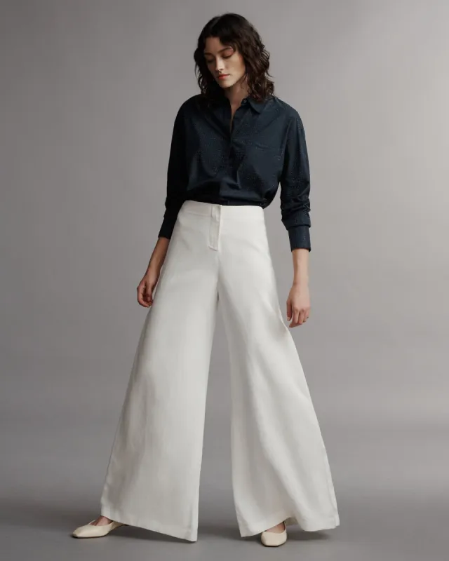 Stevie pant in Coated Viscose Linen sold by TWP CLOTHING