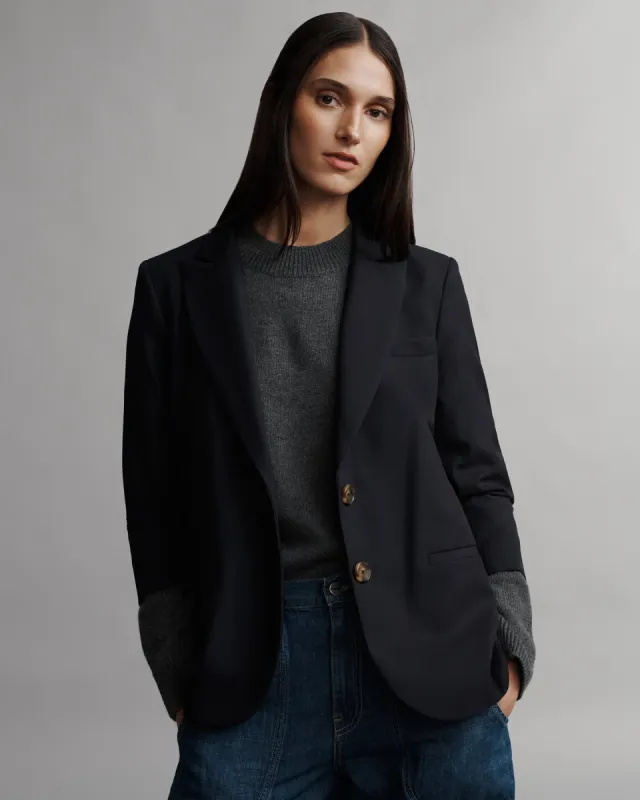 Boyfriend Blazer with Zipper in cotton poplin sold by TWP CLOTHING