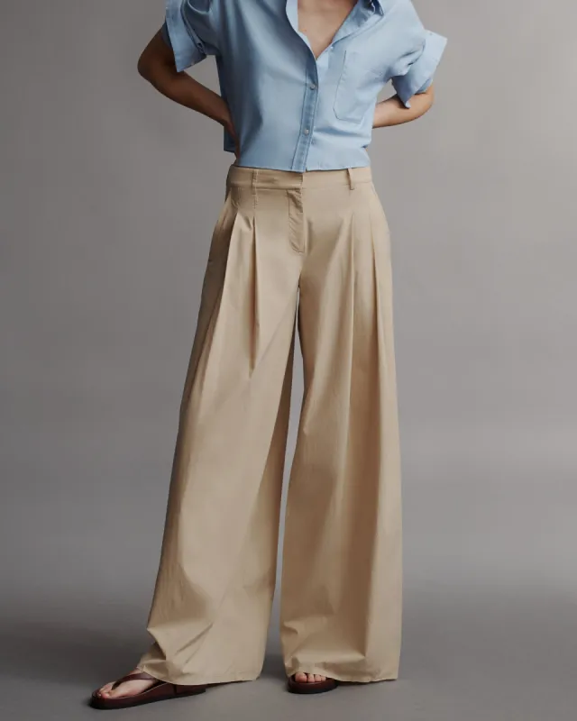 Didi Pant with Raw Hem in Vintage Washed Cotton Poplin sold by TWP CLOTHING