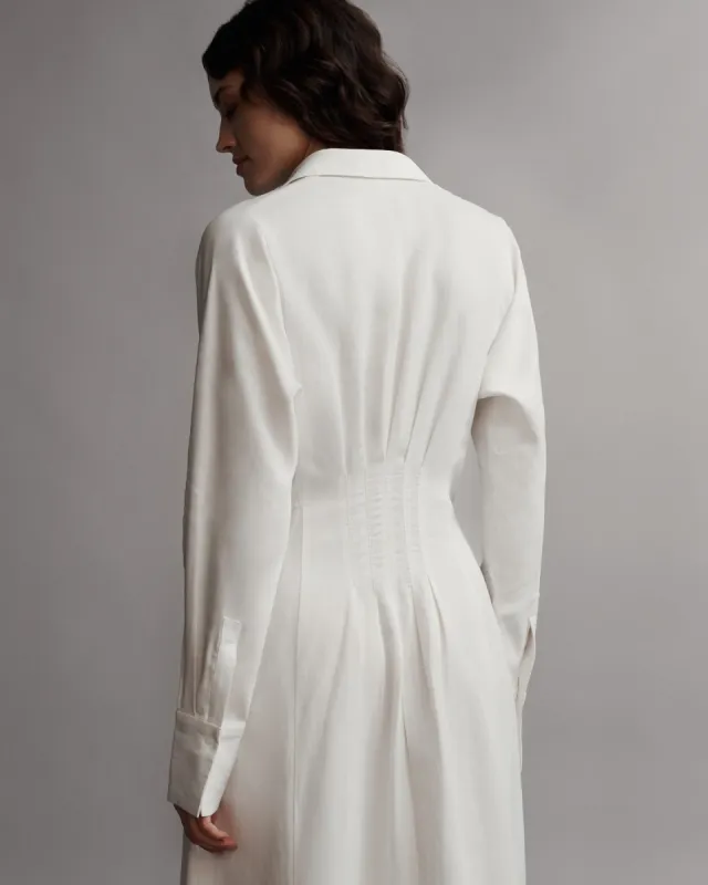 Main Street After Midnight Dress in Coated Viscose Linen sold by TWP CLOTHING