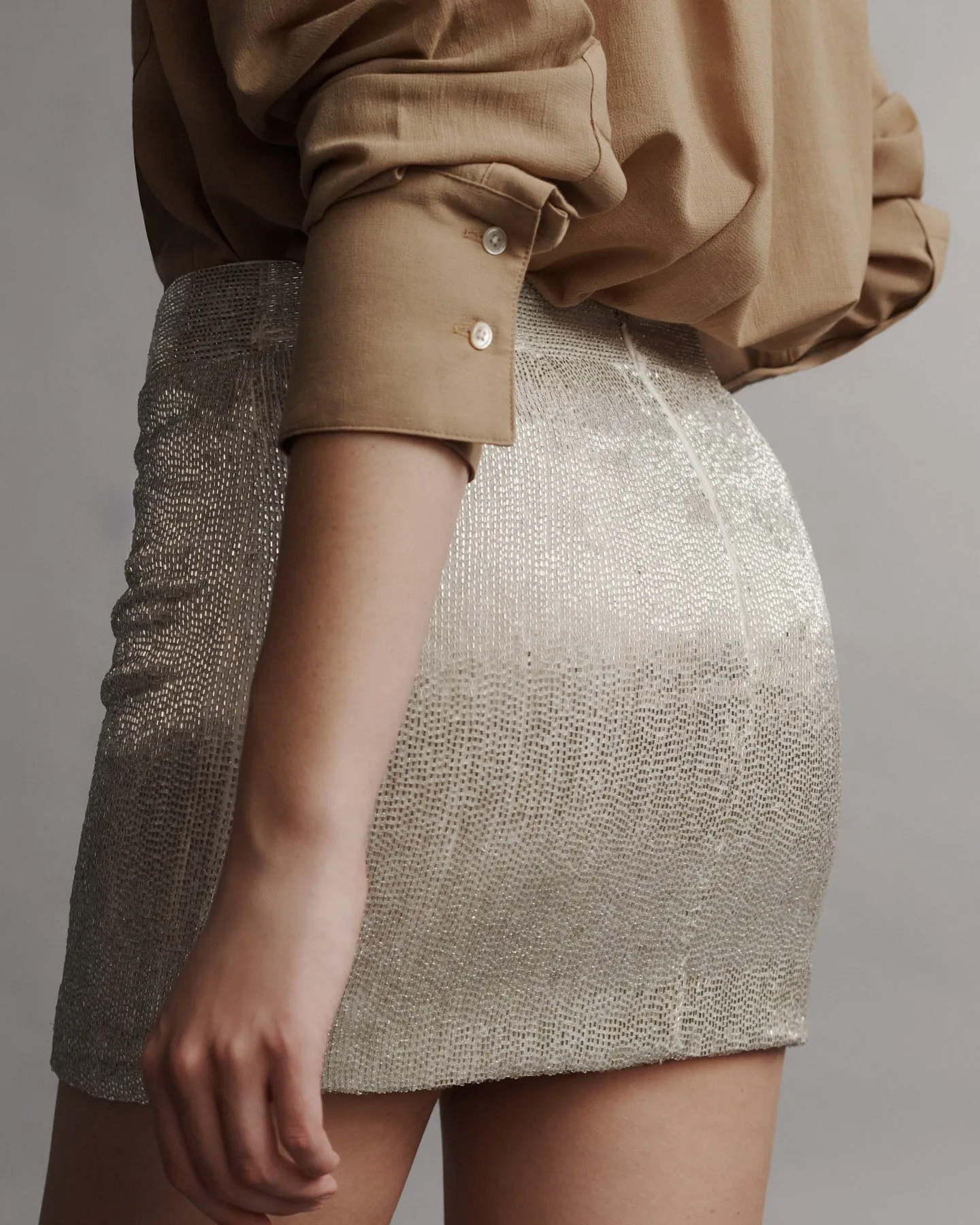 Minnie Skirt in Silk-Lined Bugle Beads sold by TWP CLOTHING product image thumbnail 4