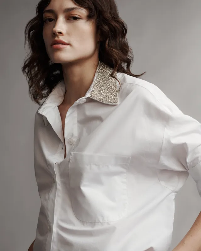 Next Ex With Crystal Collar in Cotton Shirting sold by TWP CLOTHING