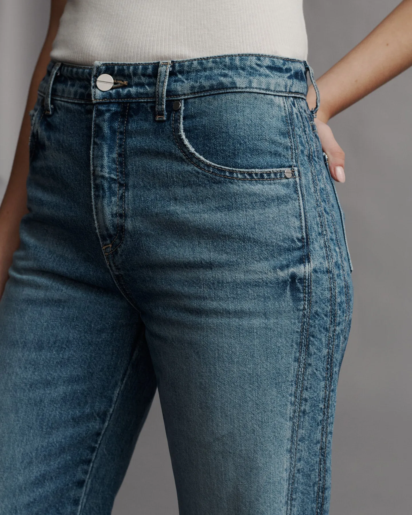 Tangled Up In Blue Jean in Vintage Wash Denim sold by TWP CLOTHING product image thumbnail 4