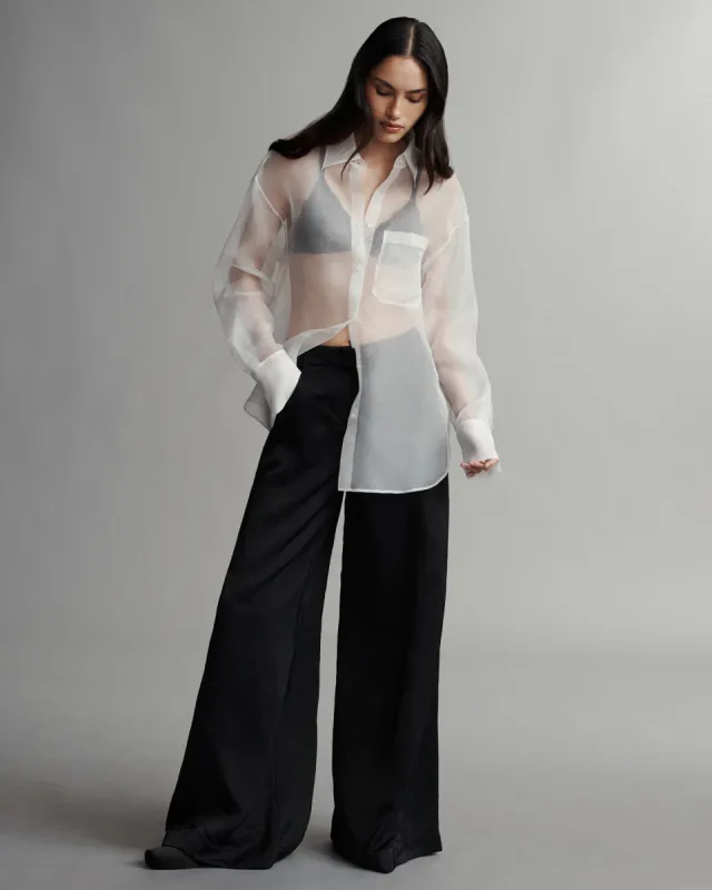 Demie Pant in Coated Viscose Linen sold by TWP CLOTHING