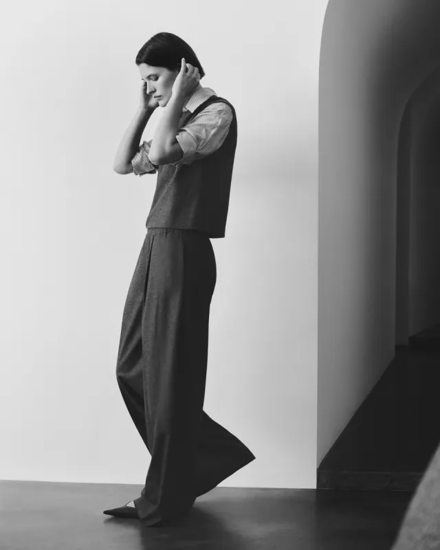 Eva Pant in Wool Flannel sold by TWP CLOTHING