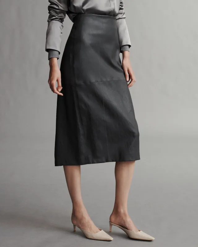 Lola Skirt in Stretch Leather sold by TWP CLOTHING
