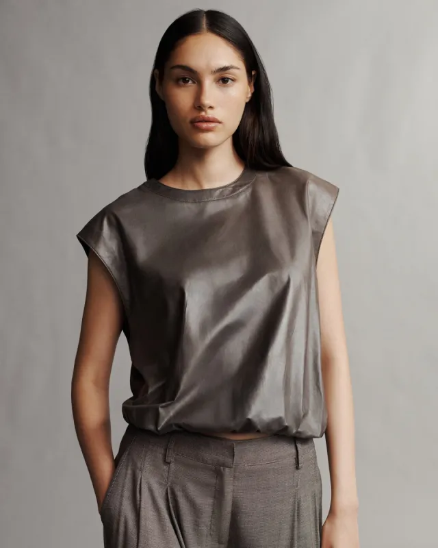 Muscle Tee in Paper Leather made by TWP CLOTHING