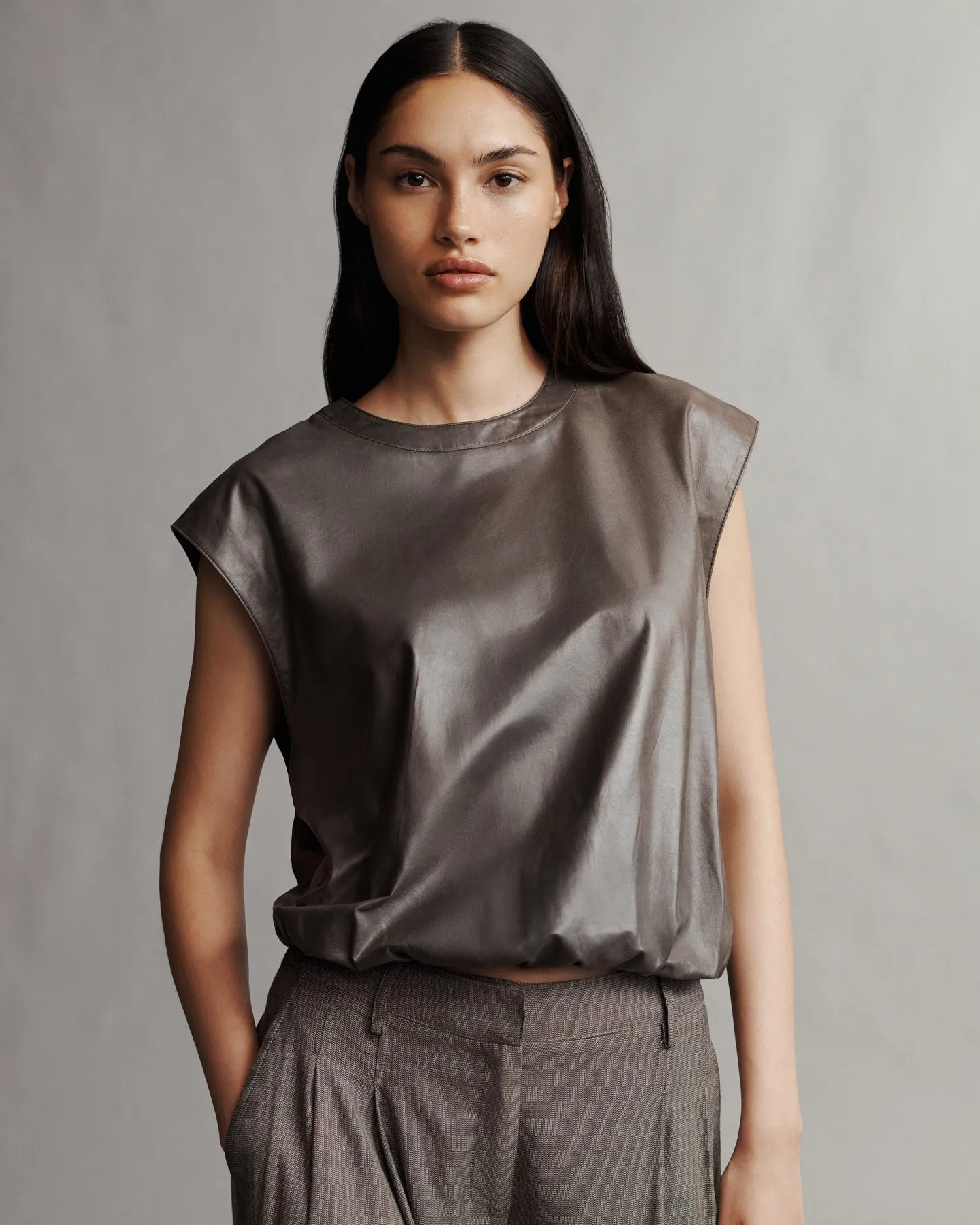 Muscle Tee in Paper Leather sold by TWP CLOTHING