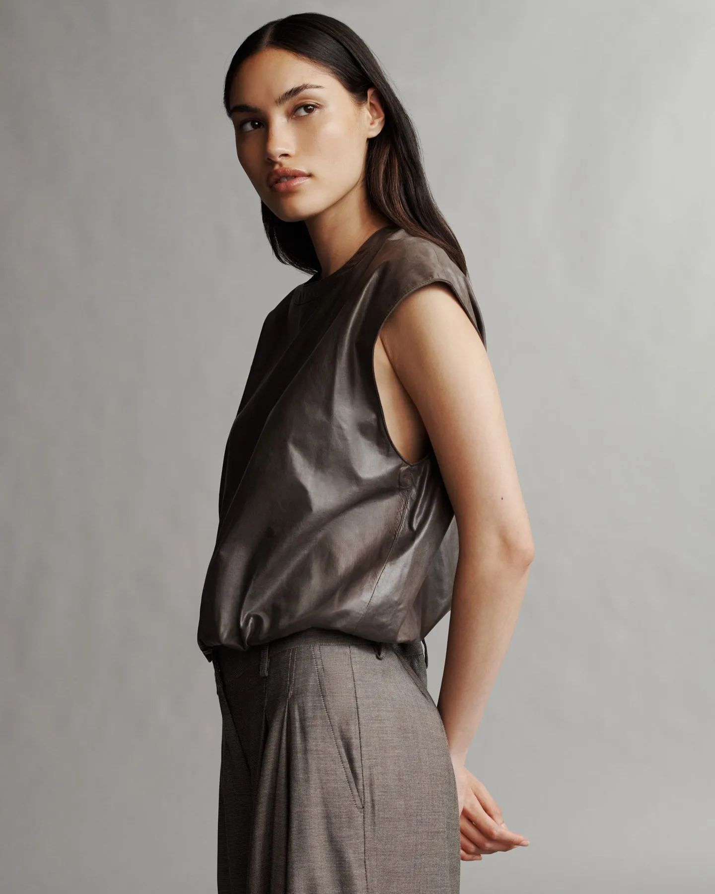 Muscle Tee in Paper Leather sold by TWP CLOTHING product image thumbnail 3