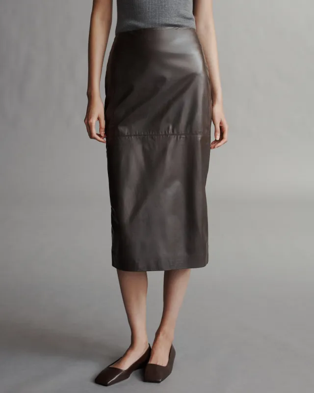 Lola Skirt in Paper Leather sold by TWP CLOTHING