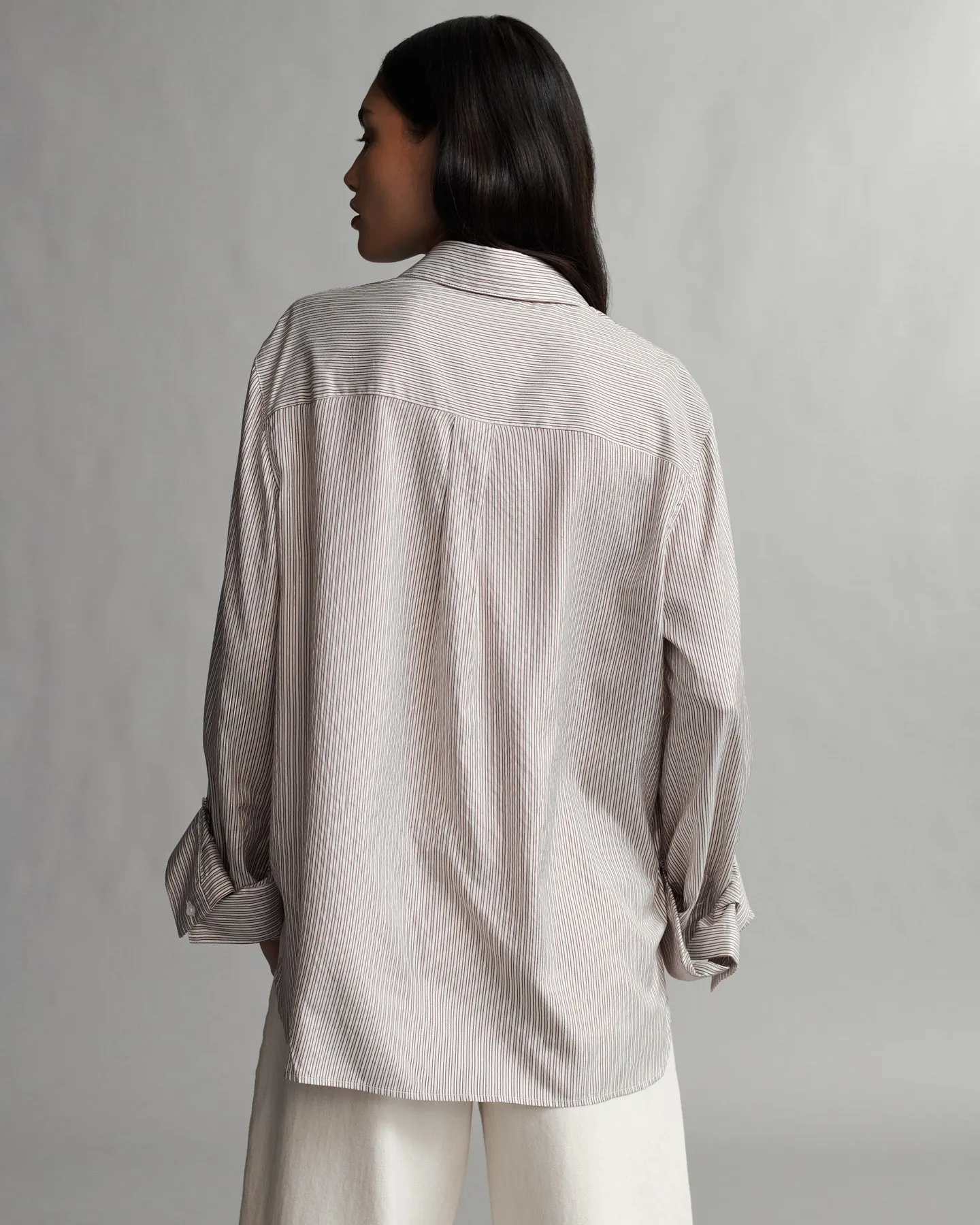 New Morning After Shirt in Silk Metallic Stripe sold by TWP CLOTHING product image thumbnail 4