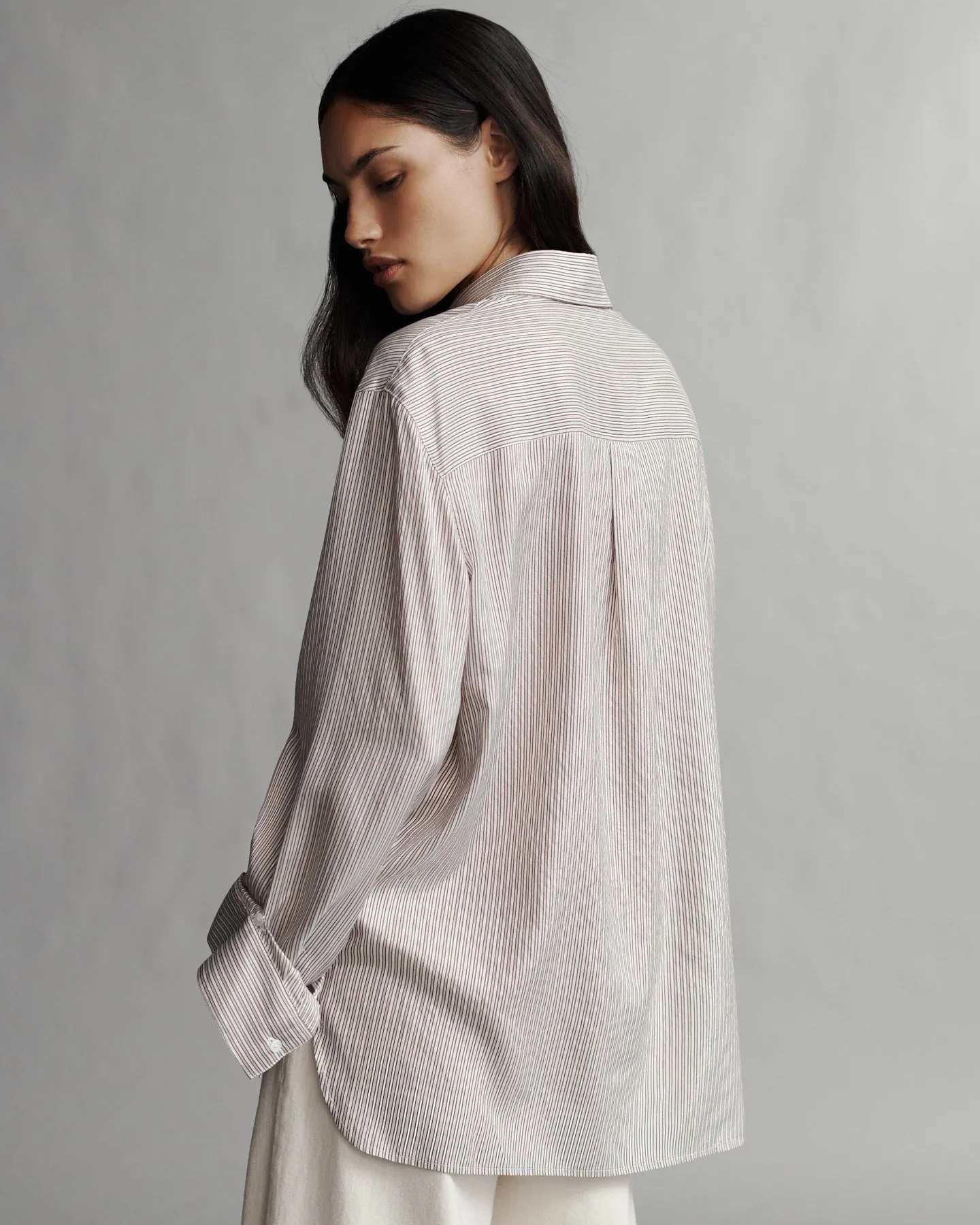 New Morning After Shirt in Silk Metallic Stripe sold by TWP CLOTHING product image thumbnail 3