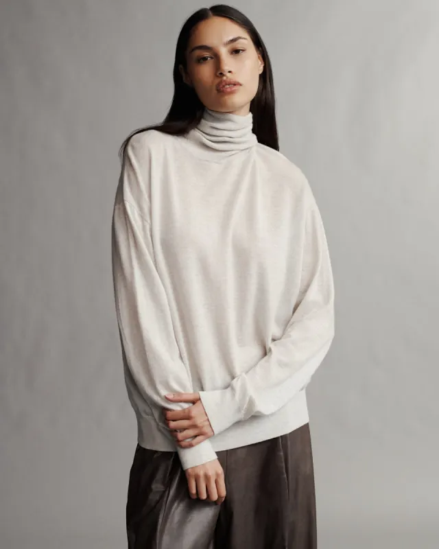 Easy T-Neck Sweater in Merino Wool sold by TWP CLOTHING