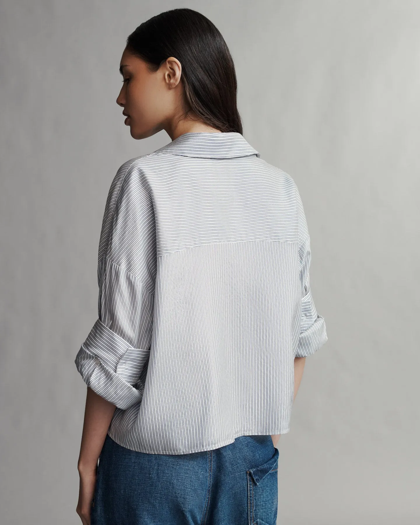 Next Ex Shirt in Silk Metallic Stripe sold by TWP CLOTHING product image thumbnail 3