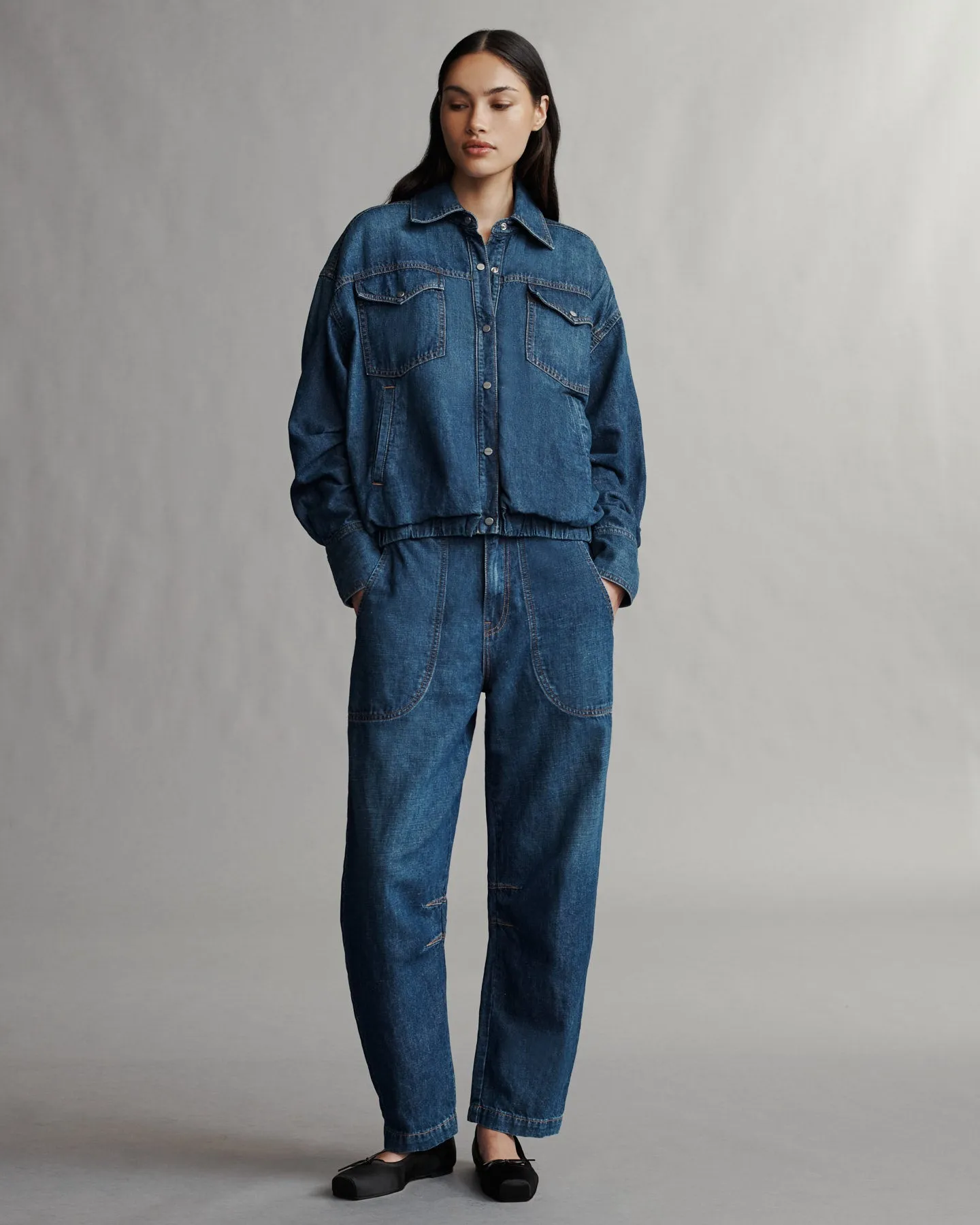 Jetties Beach Pant in Linen Cotton Denim sold by TWP CLOTHING product image thumbnail 3