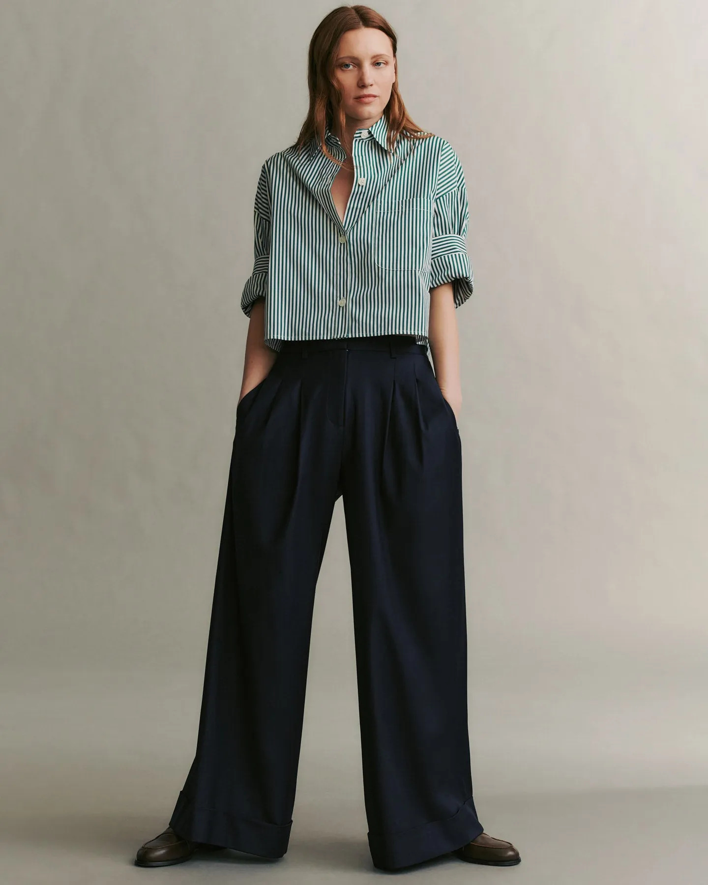 Averyl Pant in Chintzed Wool sold by TWP CLOTHING product image thumbnail 5