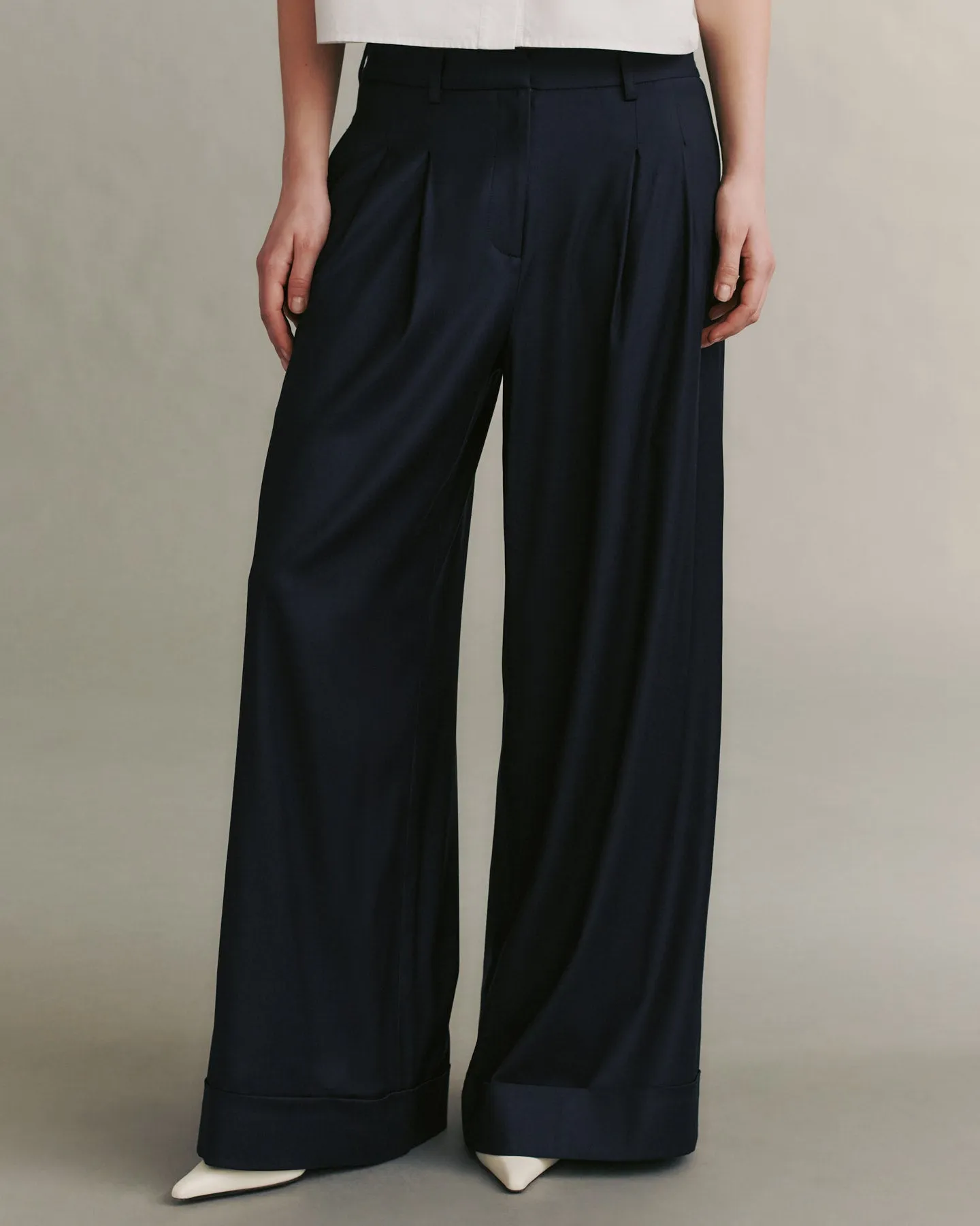 Averyl Pant in Chintzed Wool sold by TWP CLOTHING