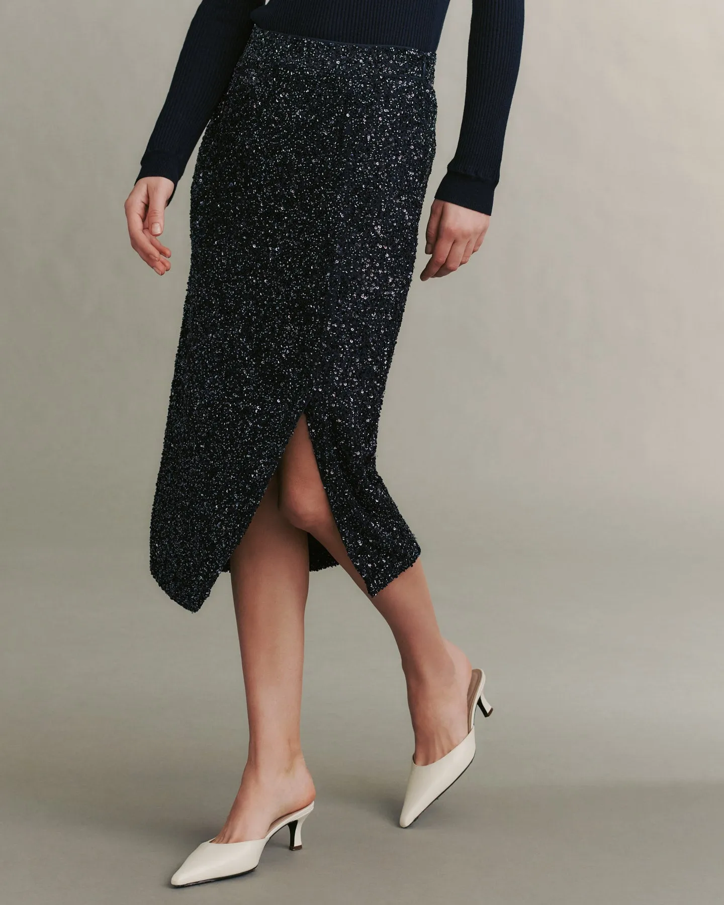 Sequined Paltrow Skirt in Junk Sequins sold by TWP CLOTHING product image thumbnail 3