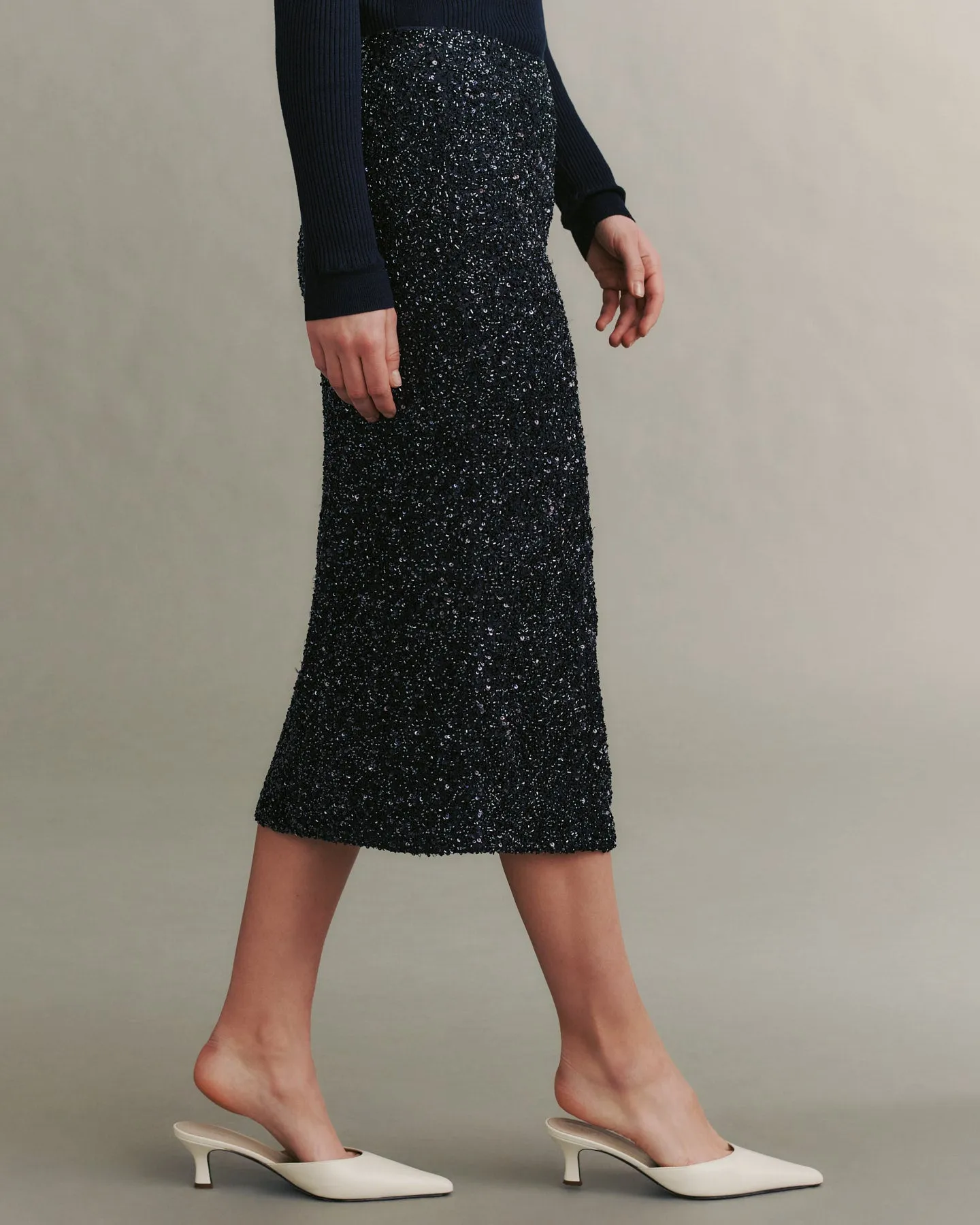 Sequined Paltrow Skirt in Junk Sequins sold by TWP CLOTHING product image thumbnail 4