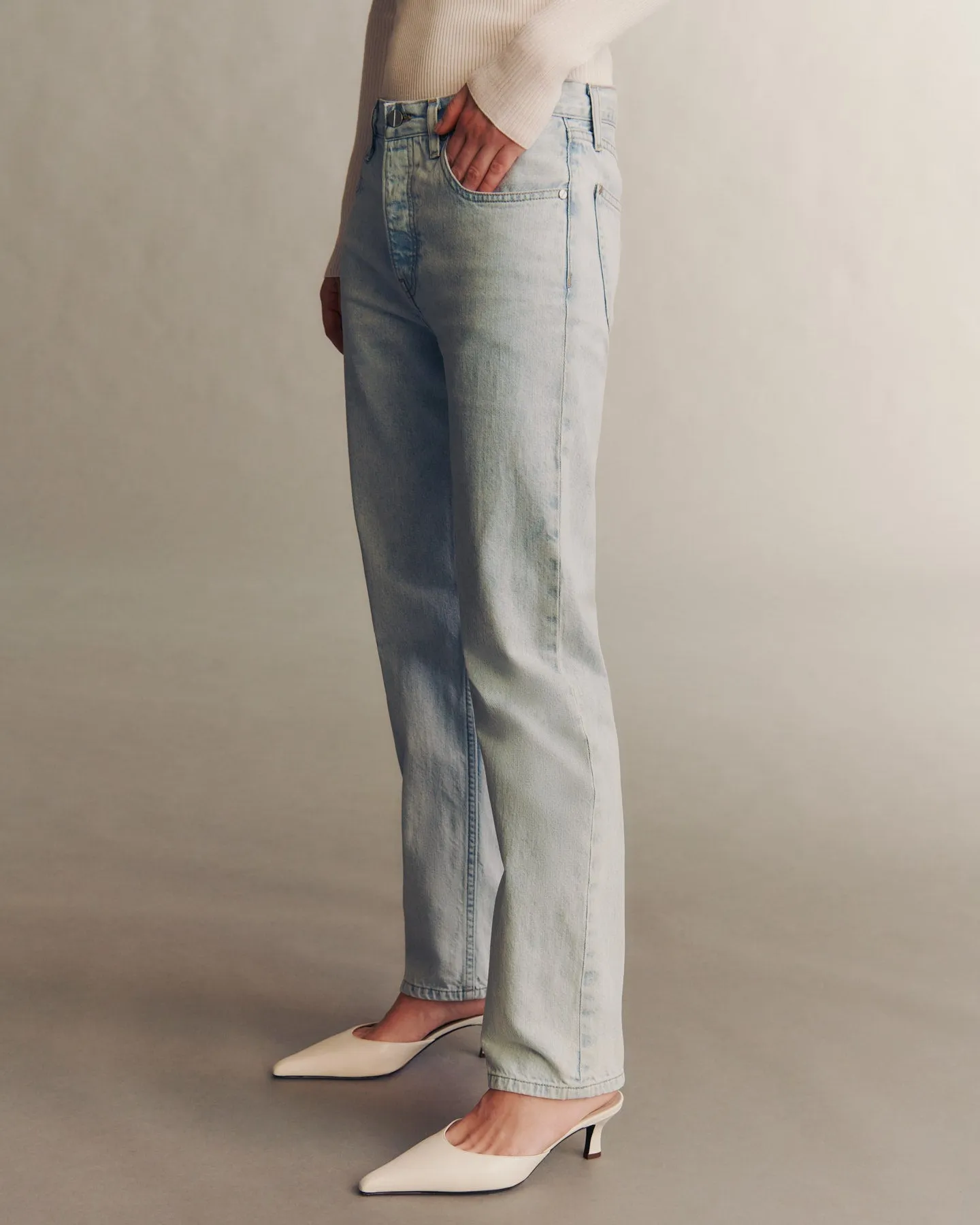 Soda Pop Jean in Light Wash Denim sold by TWP CLOTHING