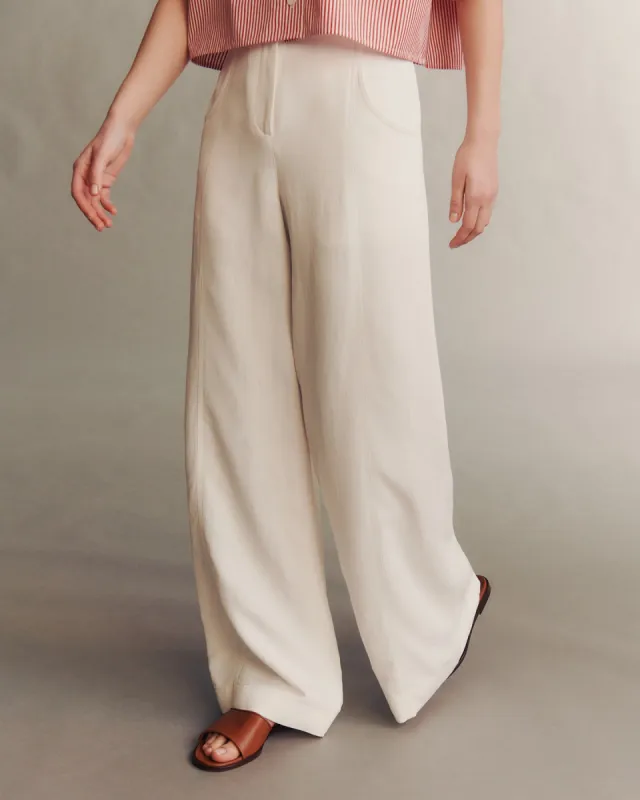 Demie Pant in Coated Viscose Linen sold by TWP CLOTHING