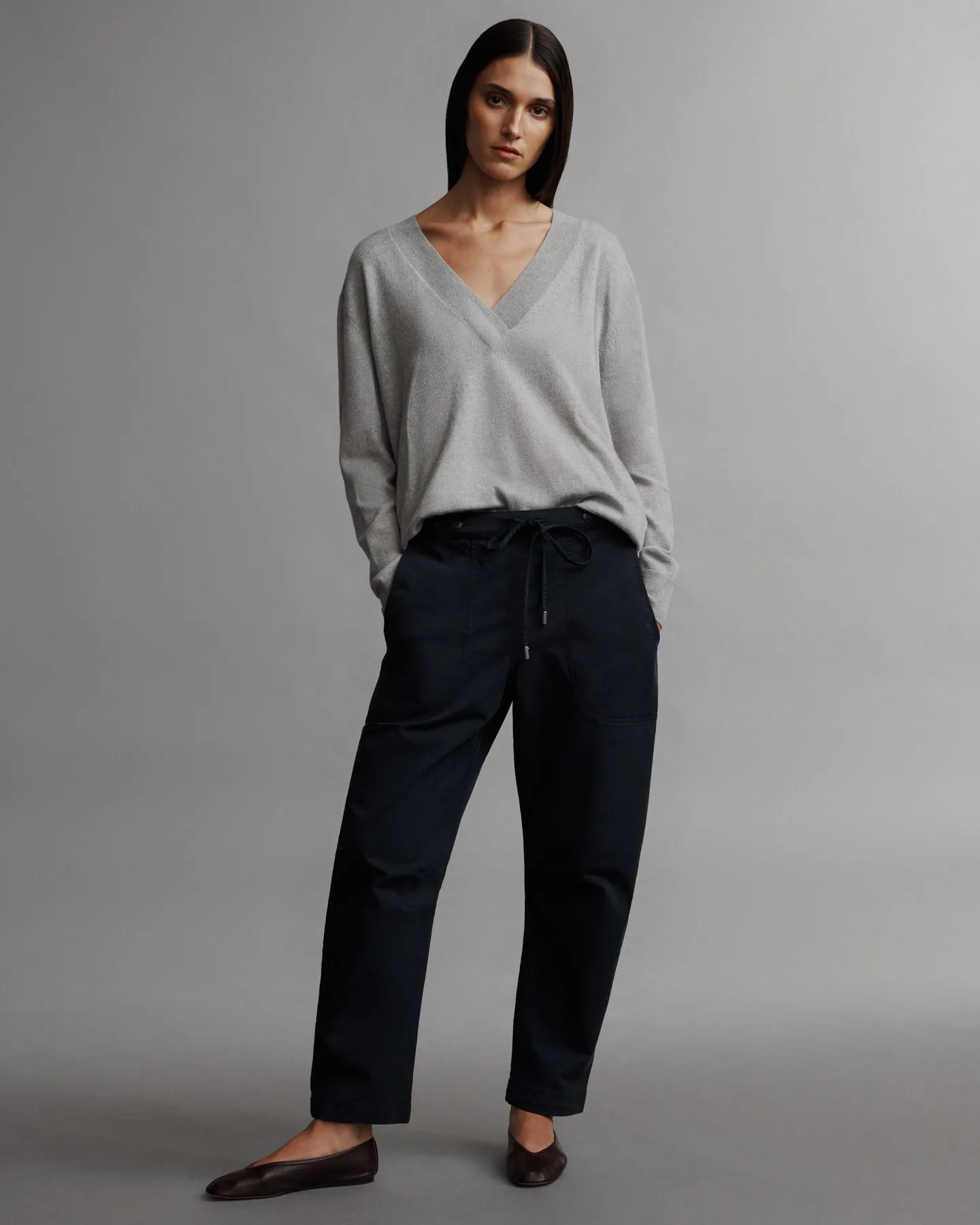 Deep V Sweater in Cashmere sold by TWP CLOTHING product image thumbnail 2