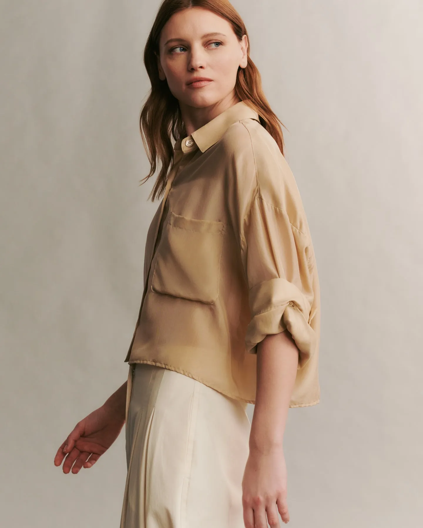 Next Ex Shirt in washed silk habotai sold by TWP CLOTHING product image thumbnail 5