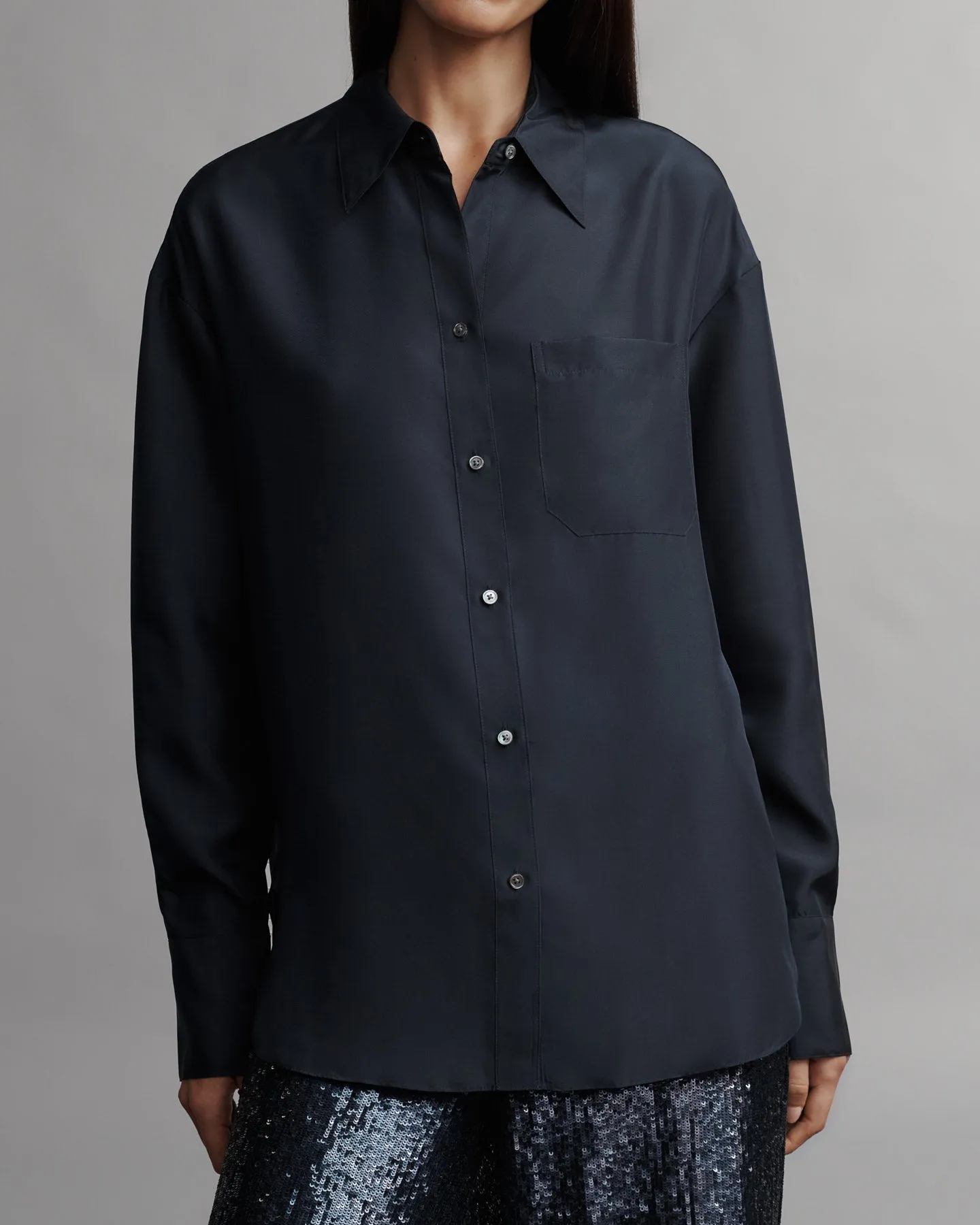 Big Joe Shirt in washed silk habotai sold by TWP CLOTHING product image thumbnail 3
