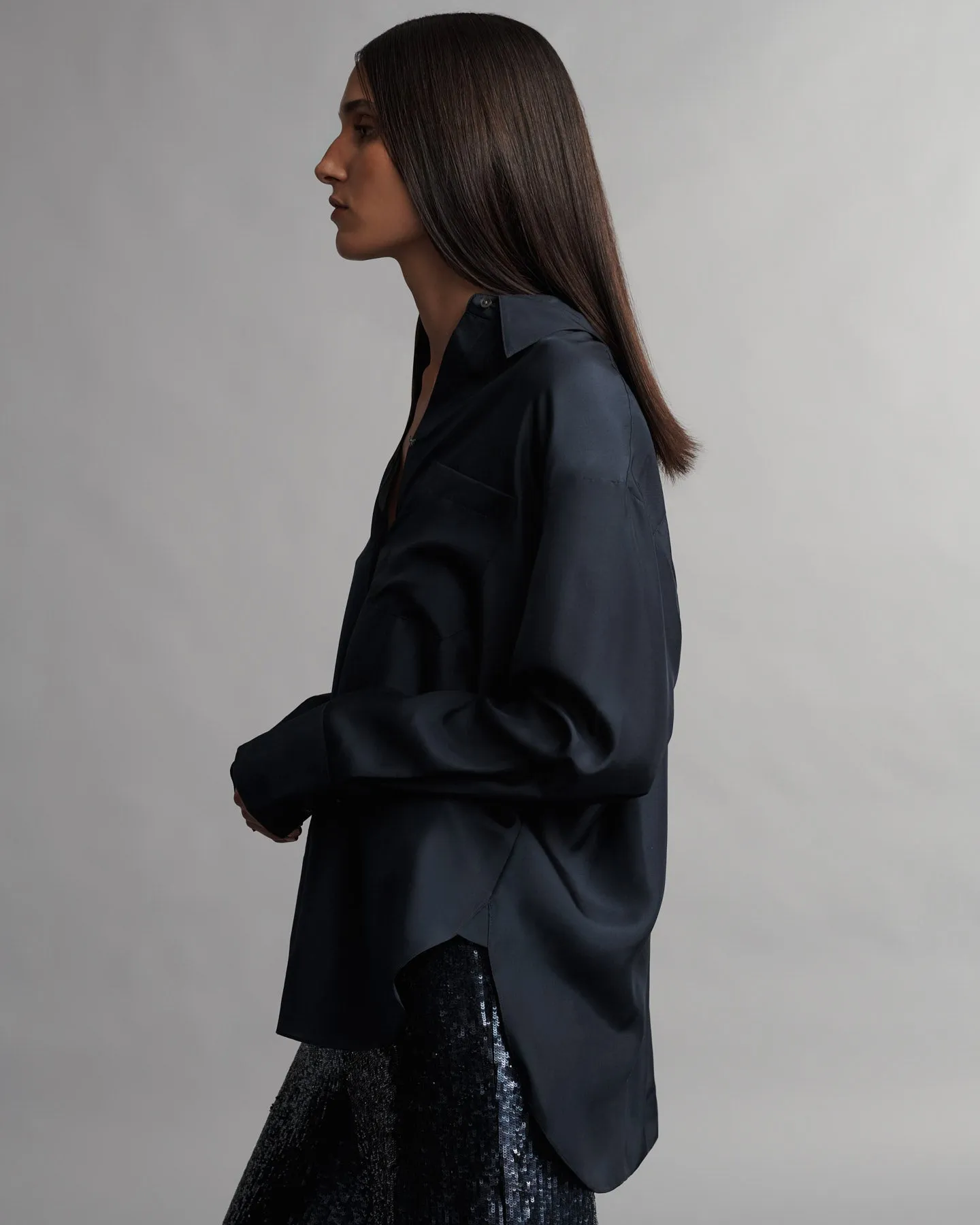 Big Joe Shirt in washed silk habotai sold by TWP CLOTHING product image thumbnail 2