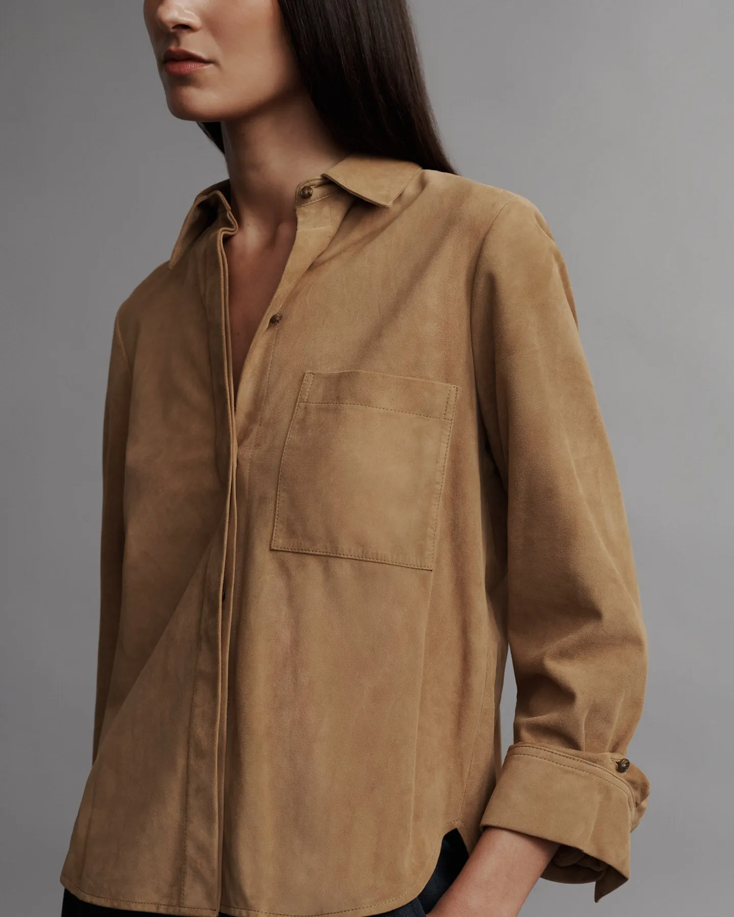 Boyfriend shirt in suede sold by TWP CLOTHING product image thumbnail 3