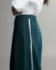 Eva Pant With Bias Trim in Coated Viscose Linen sold by TWP CLOTHING