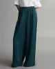 Eva Pant With Bias Trim in Coated Viscose Linen sold by TWP CLOTHING