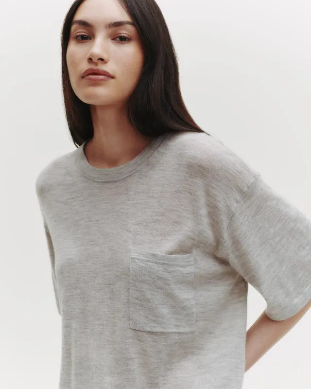 Knit Big Boy Tee in Skye Cashmere sold by TWP CLOTHING
