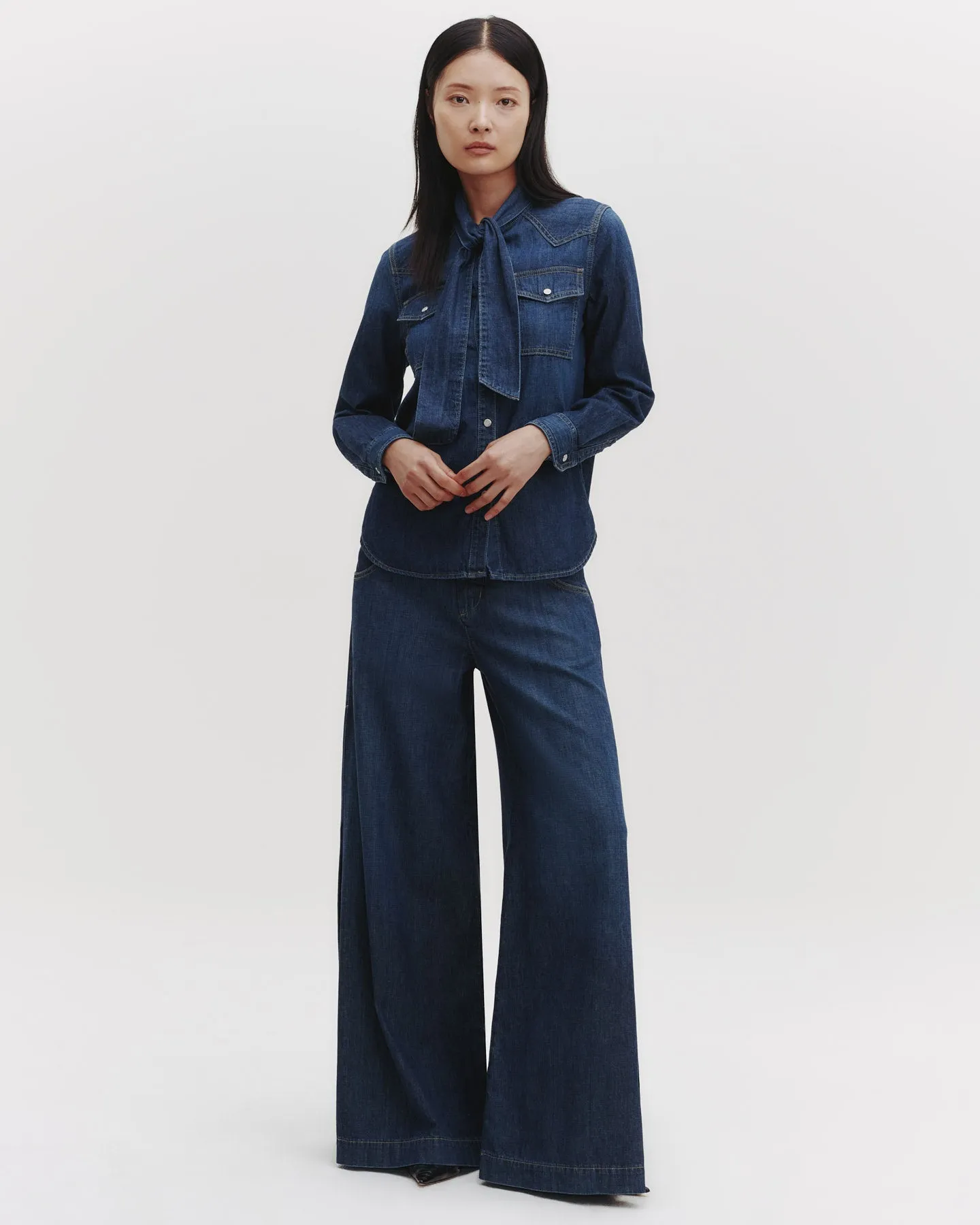 Rancher's Daughter Shirt With Tie in Lightweight Denim sold by TWP CLOTHING product image thumbnail 5