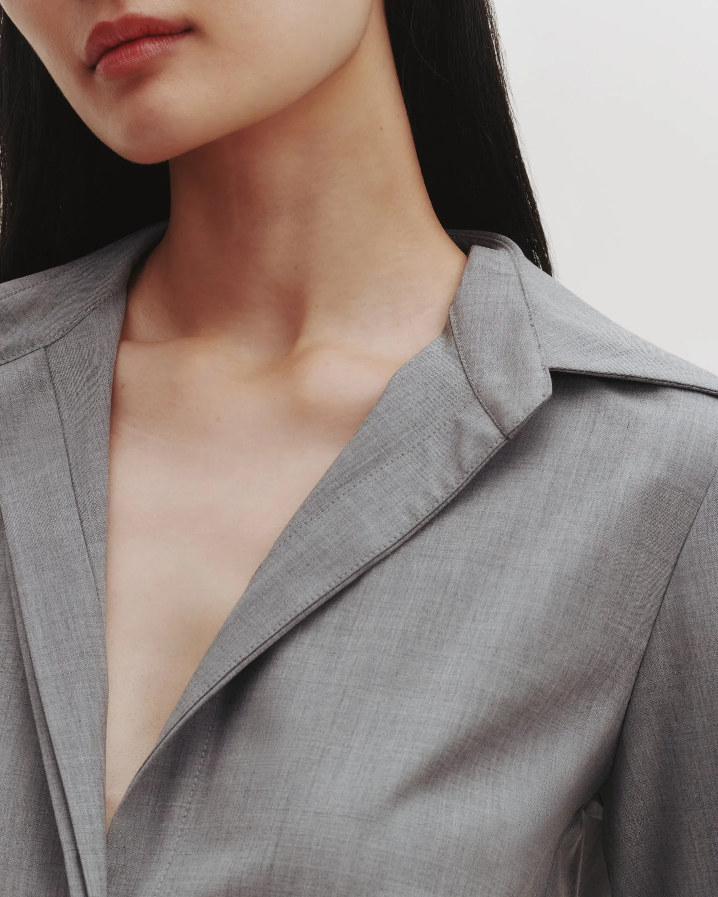 Button Me Up Top in Ultrafine Stretch Suiting sold by TWP CLOTHING product image thumbnail 2