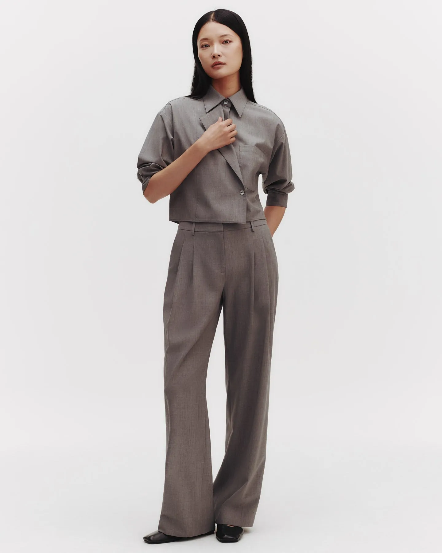 Sulli Pant in Fancy Wool Flannel sold by TWP CLOTHING